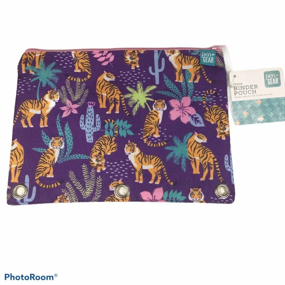 Pen And Gear Tiger Binder Pouch 9.5” X 7” New With Tags